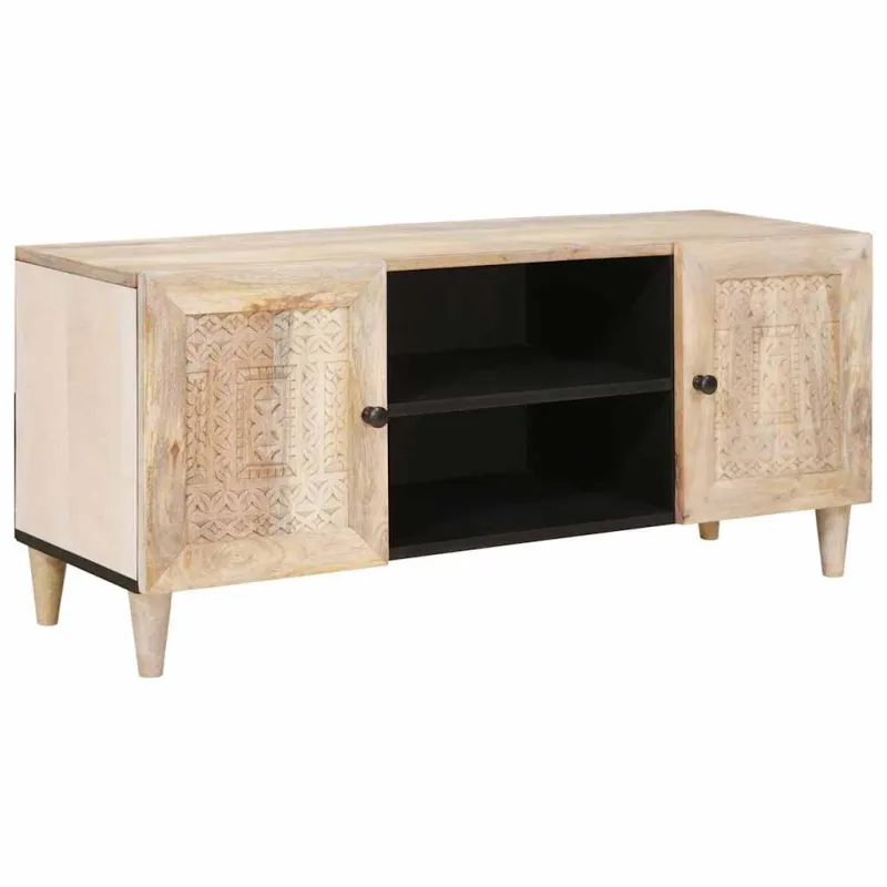 TV vienetai su lentyna Balta 105 x 33 x 46 cm Apdirbta mediena