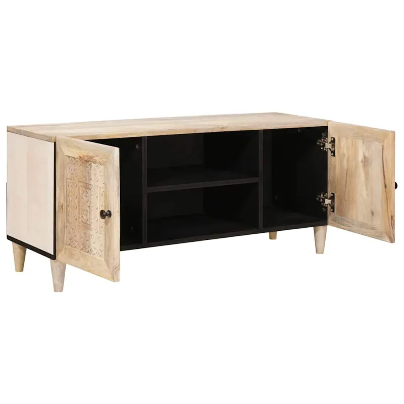TV vienetai su lentyna Balta 105 x 33 x 46 cm Apdirbta mediena