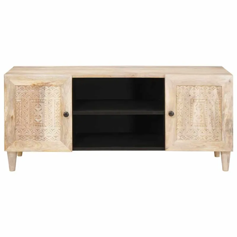 TV vienetai su lentyna Balta 105 x 33 x 46 cm Apdirbta mediena