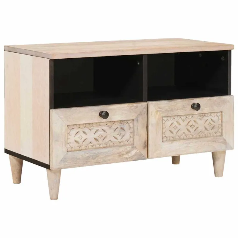 TV vienetai su stalčių Balta 70 x 33 x 46 cm Apdirbta mediena