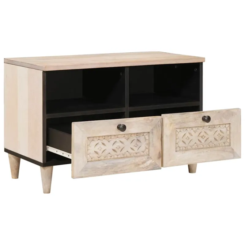 TV vienetai su stalčių Balta 70 x 33 x 46 cm Apdirbta mediena