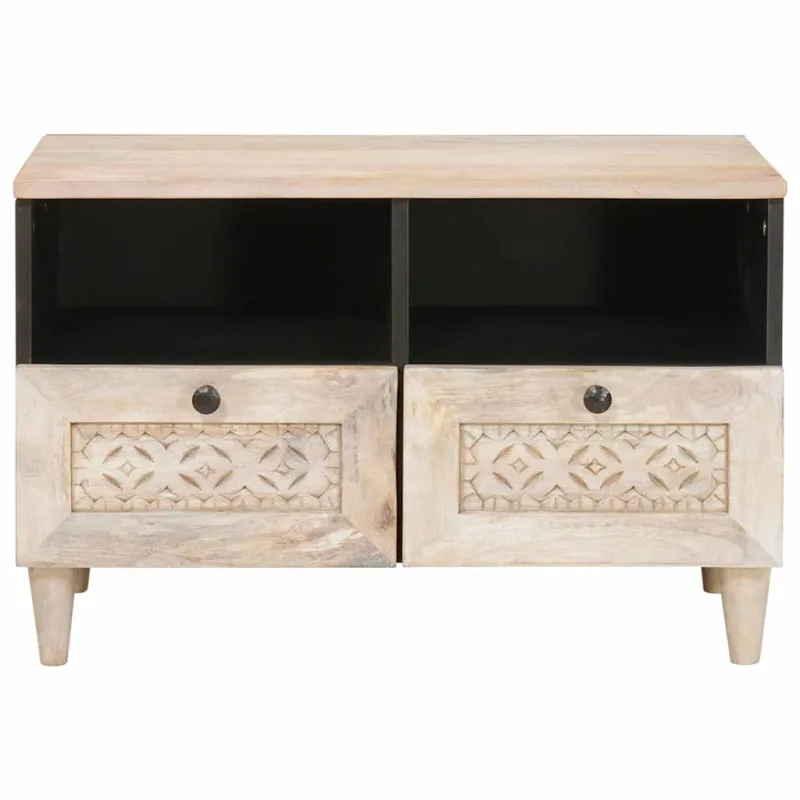 TV vienetai su stalčių Balta 70 x 33 x 46 cm Apdirbta mediena
