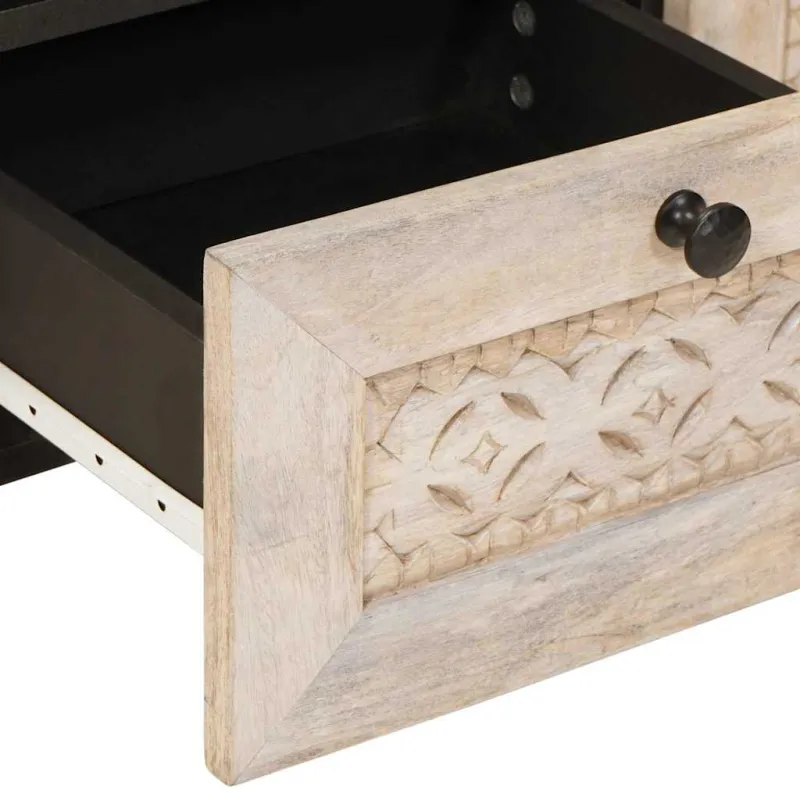 TV vienetai su stalčių Balta 70 x 33 x 46 cm Apdirbta mediena