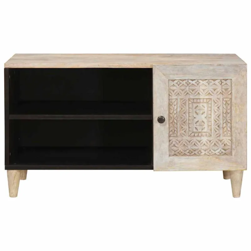 TV vienetai su lentyna Balta 80 x 33 x 46 cm Apdirbta mediena