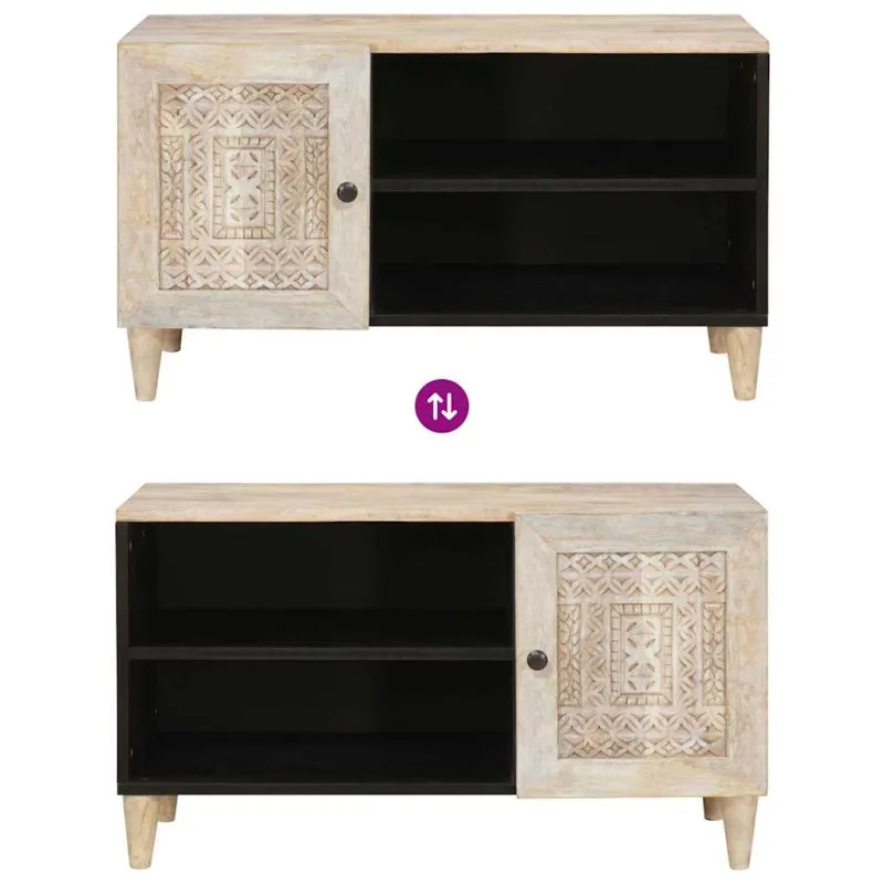 TV vienetai su lentyna Balta 80 x 33 x 46 cm Apdirbta mediena