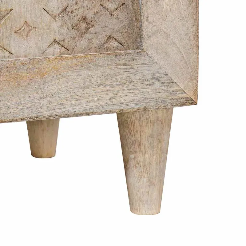 Kabalas Balta išblukinta 60 x 33 x 75 cm Kietas mango medis