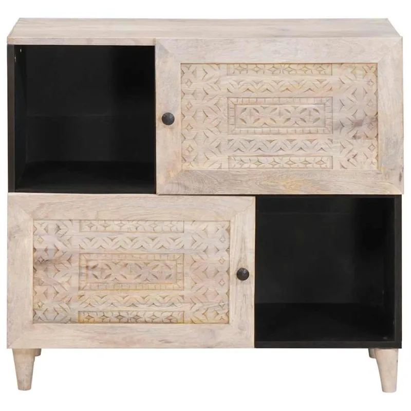 Kabalas Balta išblukinta 80 x 33 x 75 cm Kietas mango medis
