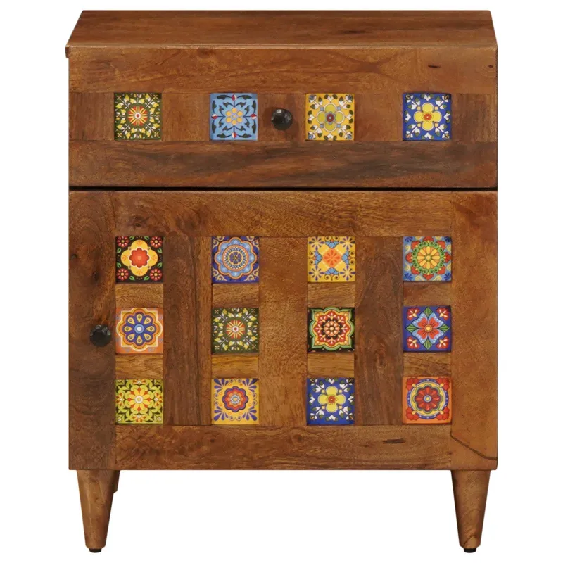 Šalia lovos spintelė Ruda 50 x 33 x 60 cm Kietas mango medis