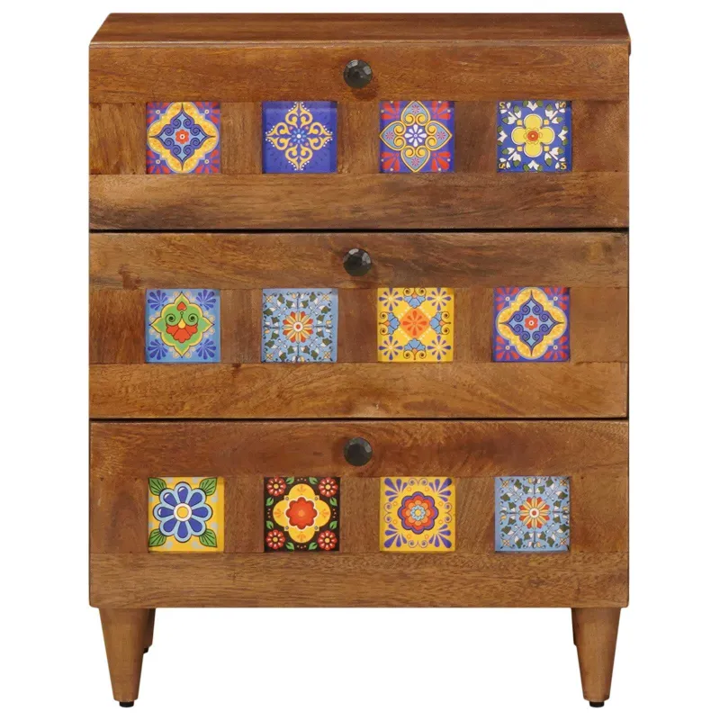 Šalia lovos spintelė Ruda 50 x 33 x 62 cm Kietas mango medis