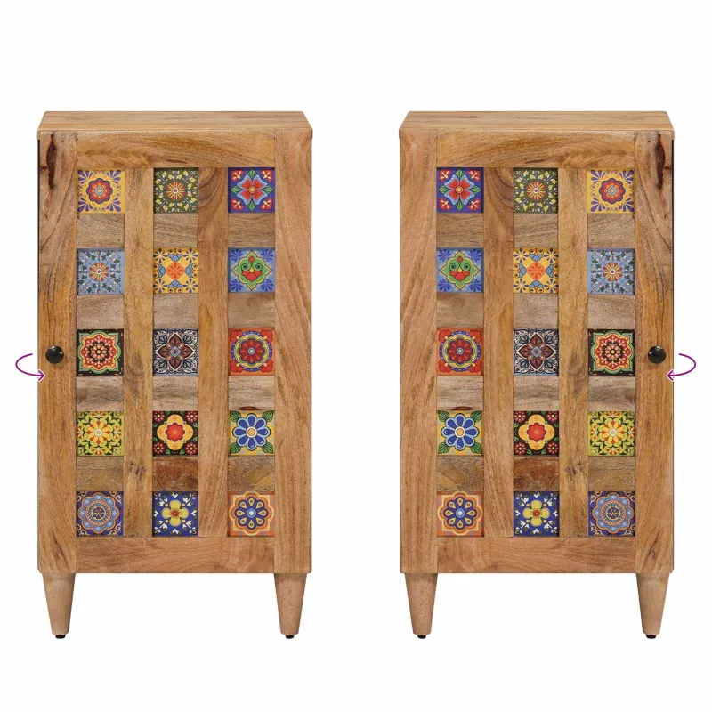 Kabalas su saugykla Natūrali 40 x 33 x 75 cm Kietas mango medis