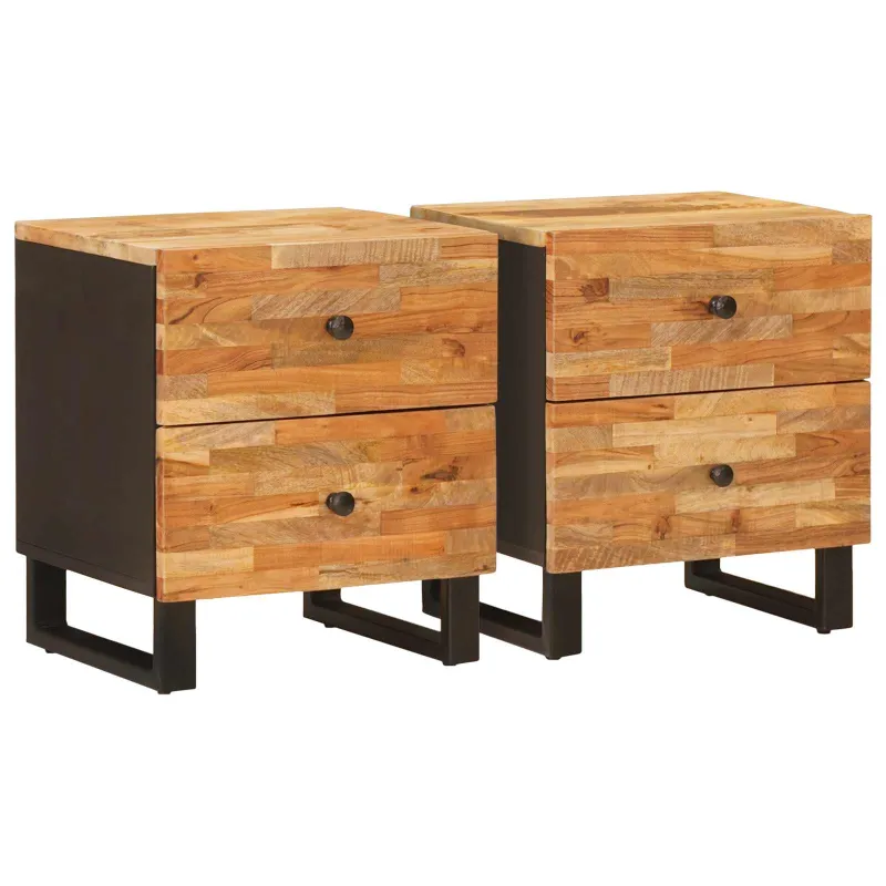 Šalia lovos spintelė su stalčių 2 pcs Ruda 40 x 33 x 46 cm