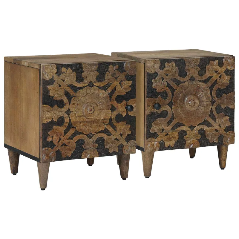 Šalia lovos spintelė 2 pcs Ruda 40 x 33,5 x 46 cm