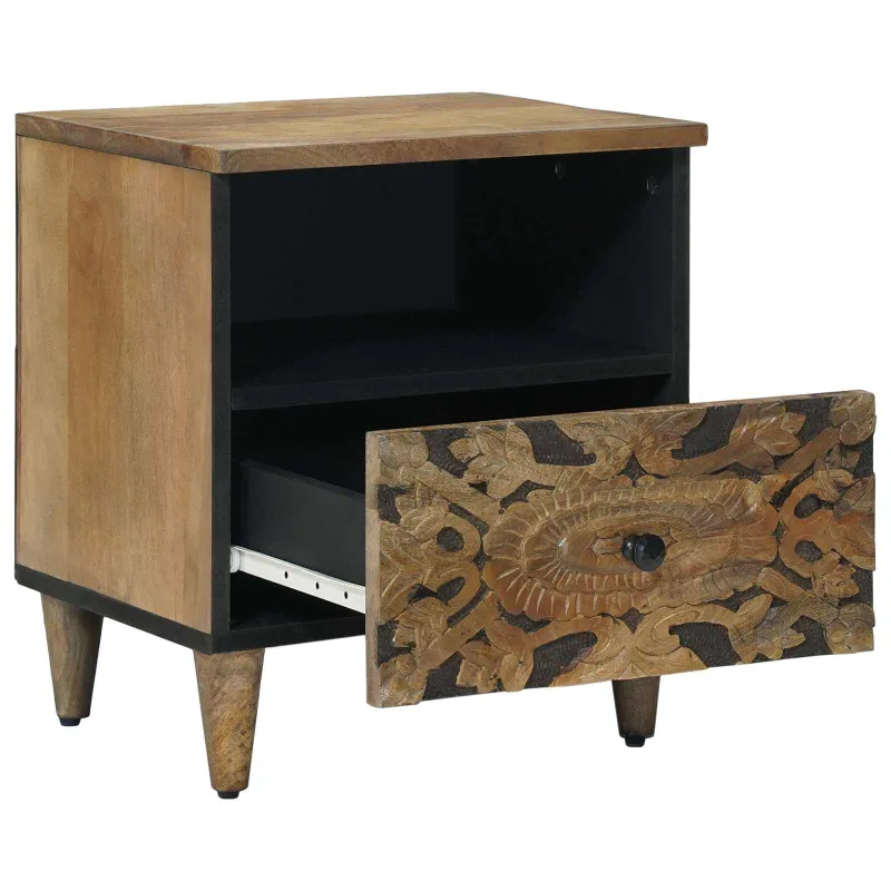 Lovos spintelė 2 pcs Ruda 40 x 33 x 46 cm Kietas mango medis