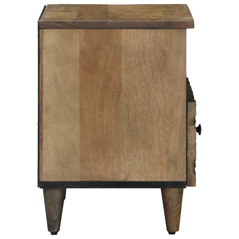 Lovos spintelė 2 pcs Ruda 40 x 33 x 46 cm Kietas mango medis