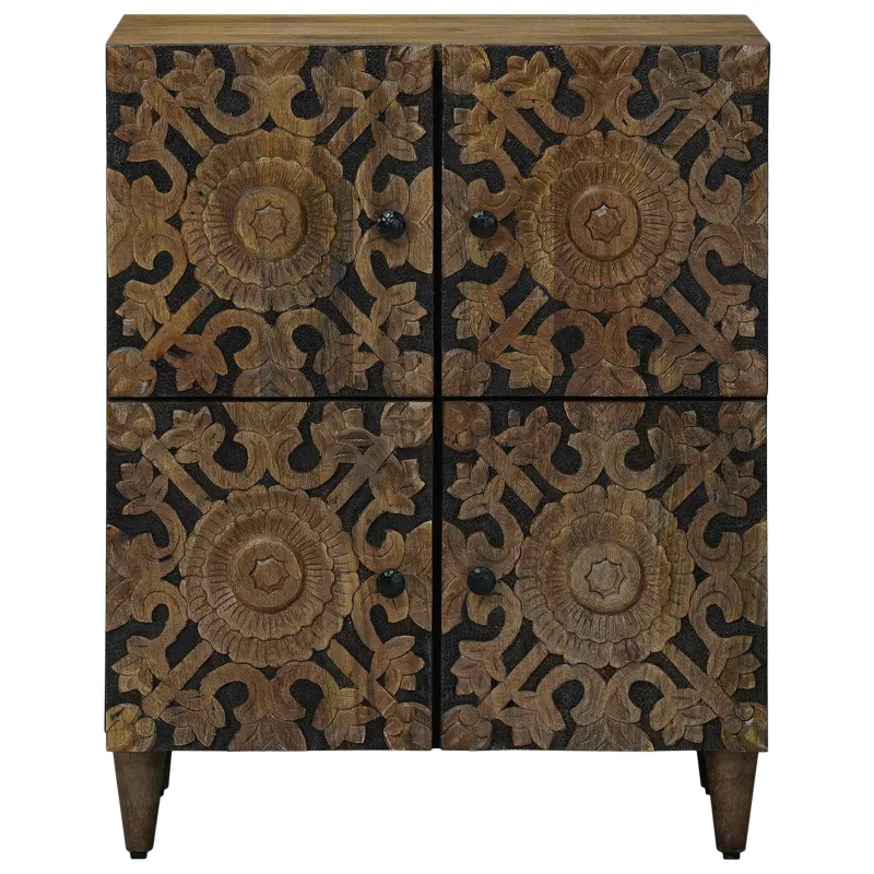 Kabalas su saugykla Ruda 60 x 33,5 x 75 cm Kietas mango medis