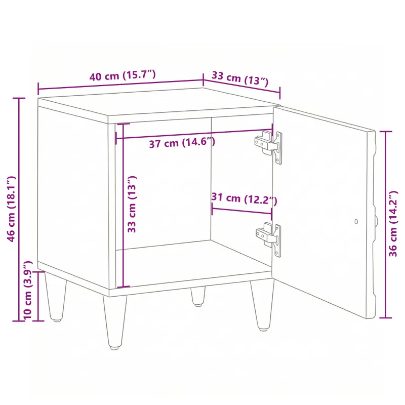 Šalia lovos spintelė 2 pcs Balta 40 x 33,5 x 46 cm
