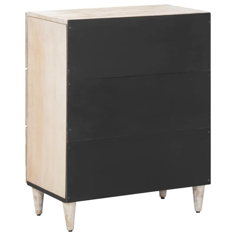 Sandėliavimo komodas Balta 60 x 33,5 x 75 cm Kietas mango medis