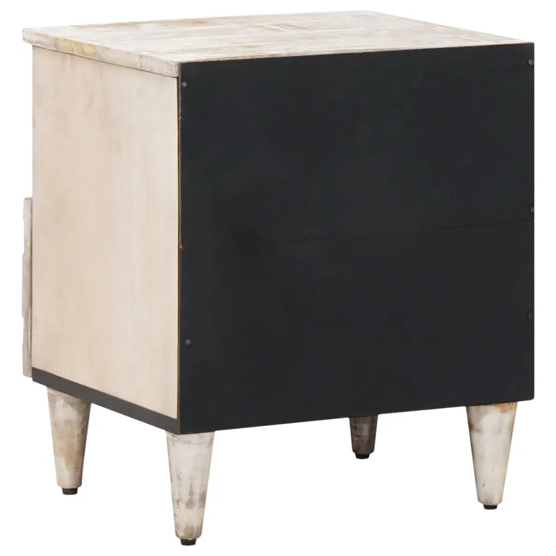 Lovos spintelė 2 pcs Balta 40 x 33 x 46 cm Kietas mango medis