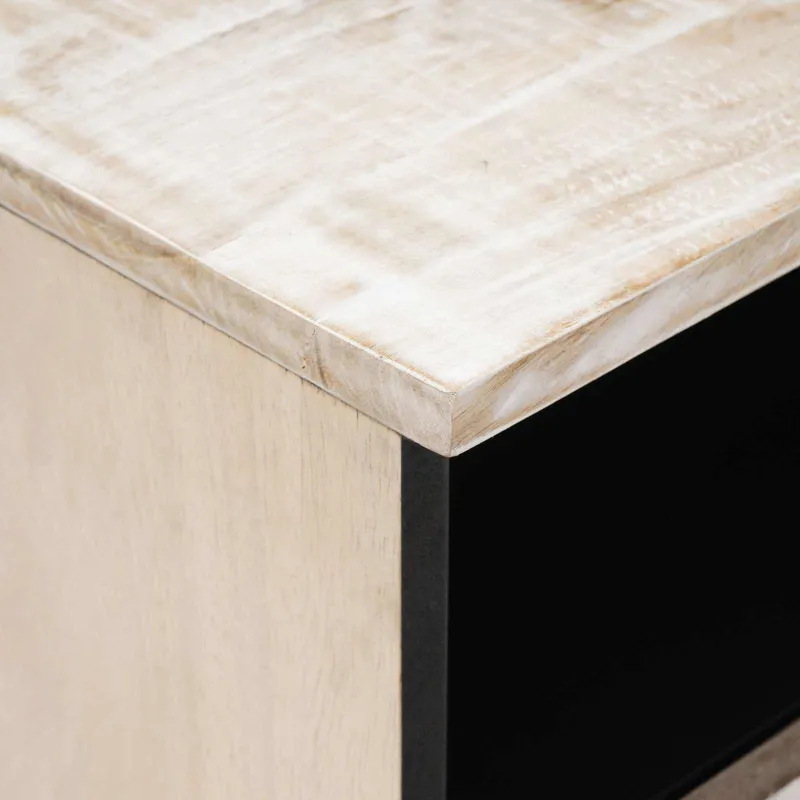 Lovos spintelė 2 pcs Balta 40 x 33 x 46 cm Kietas mango medis