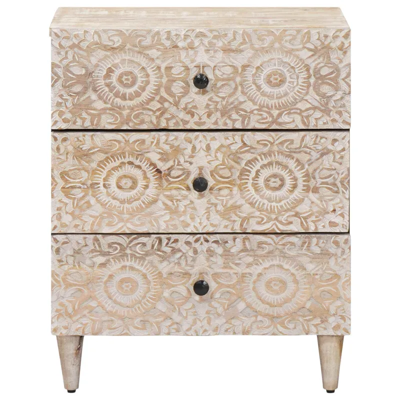 Lovos spintelė Balta 50 x 33 x 60 cm Kietas mango medis