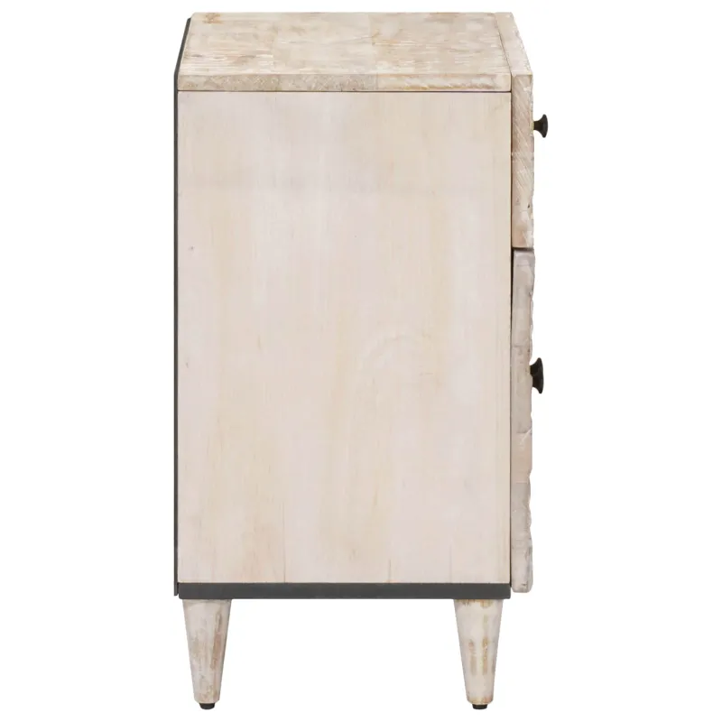Lovos spintelė Balta 50 x 33 x 60 cm Kietas mango medis