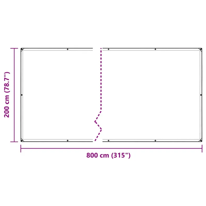 Skaidrus brezentas su ąselėmis 2x8 m PVC