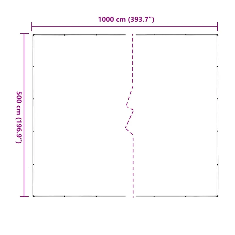 Skaidrus brezentas su ąselėmis 5x10 m PVC