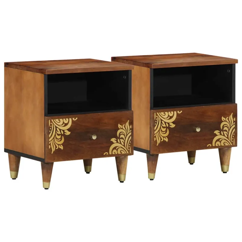 Šalia lovos spintelė 2 pcs Medus ruda 40 x 33 x 46 cm