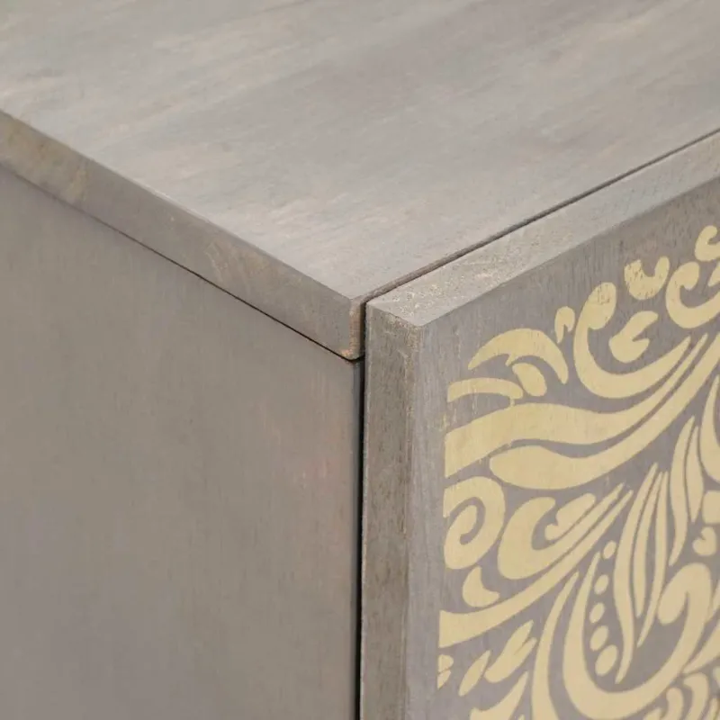 Kabalas Pilkas ir auksinis 60 x 33 x 75 cm Kietas mango medis