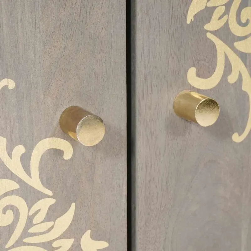 Kabalas Pilkas ir auksinis 60 x 33 x 75 cm Kietas mango medis