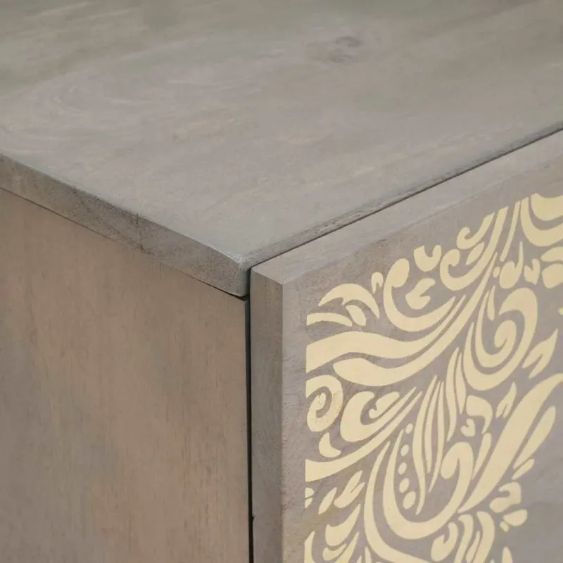 Kabalas Pilkas ir auksinis 40 x 33 x 75 cm Kietas mango medis