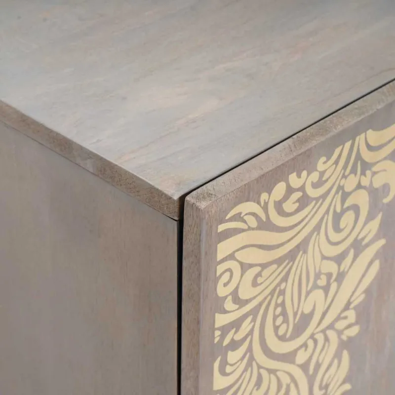 Kabalas Pilkas ir auksinis 40 x 33 x 75 cm Kietas mango medis