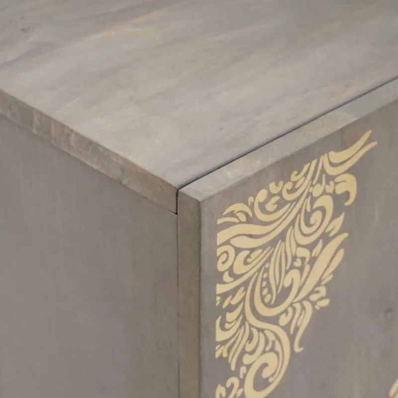 Kabalas Pilkas ir auksinis 60 x 33 x 75 cm Kietas mango medis