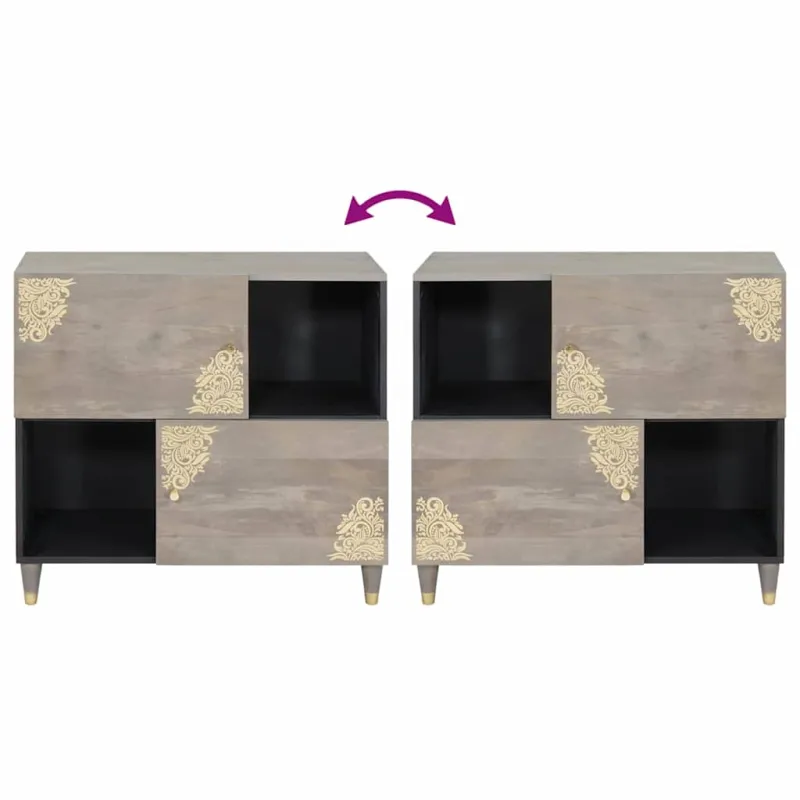 Kabalas Pilkas ir auksinis 80 x 33 x 75 cm Kietas mango medis