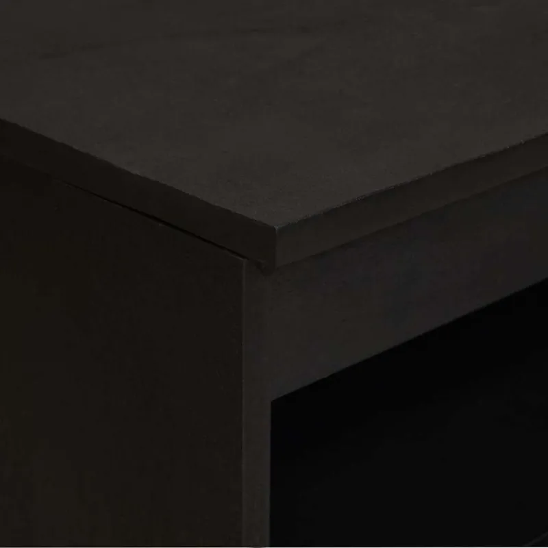 Kabalas su lentyna Juoda 60 x 33 x 75 cm Kietas mango medis