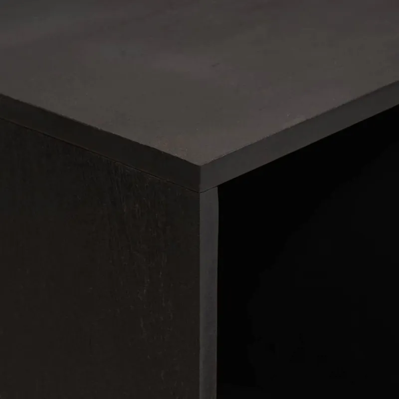 Kabalas su lentyna Juoda 80 x 33 x 75 cm Kietas mango medis