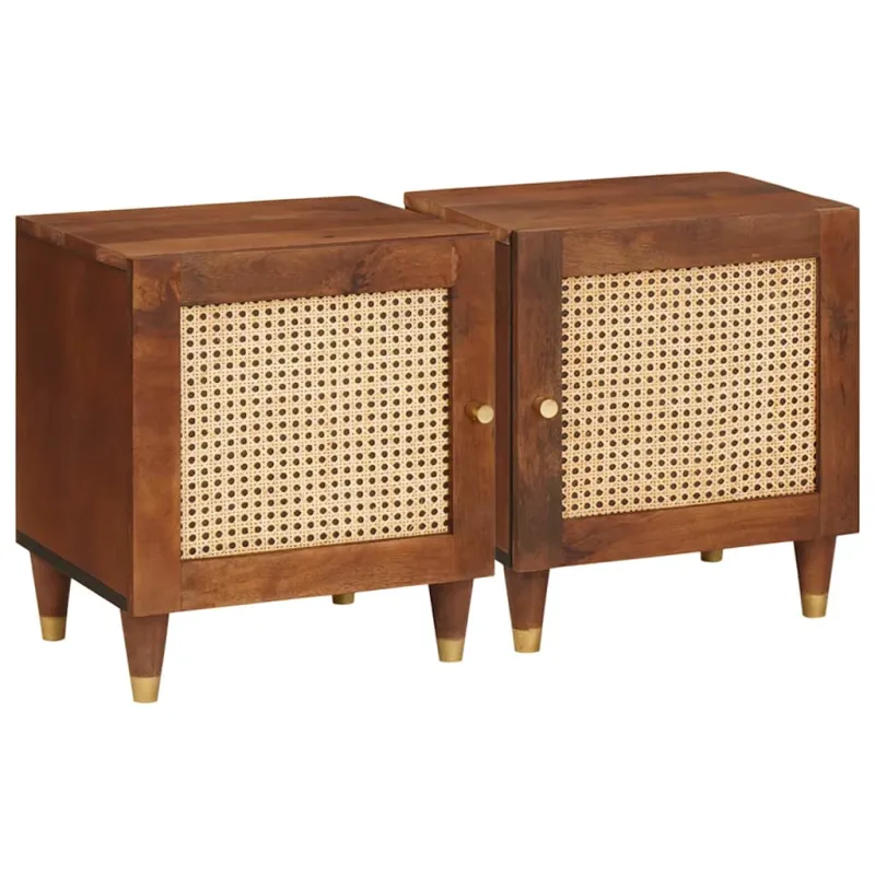 Šalia lovos spintelė 2 pcs Ruda 40 x 33,5 x 46 cm