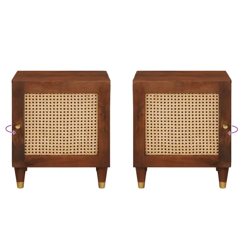 Šalia lovos spintelė 2 pcs Ruda 40 x 33,5 x 46 cm