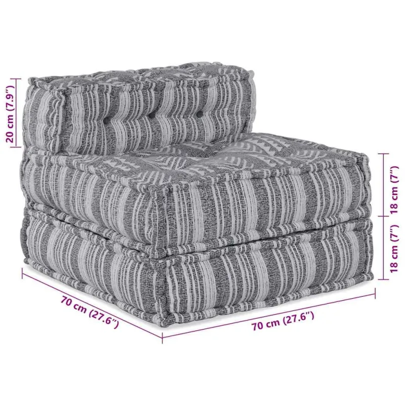 Modulinė sofa Pilkas spausdinimas 70 x 70 x 56 cm Audinys