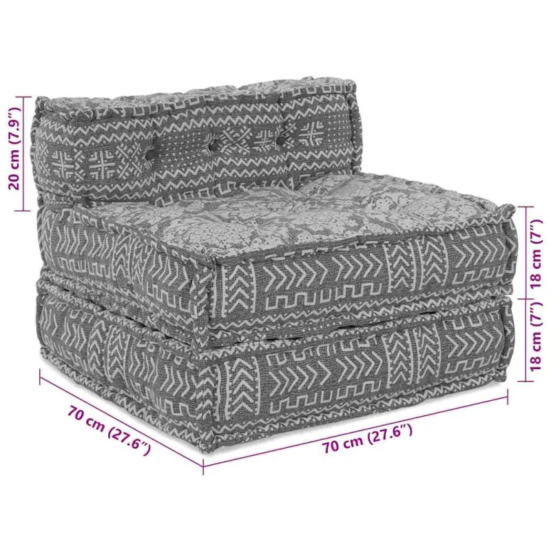 Modulinė sofa Šviesiai pilka 70 x 70 x 56 cm Audinys