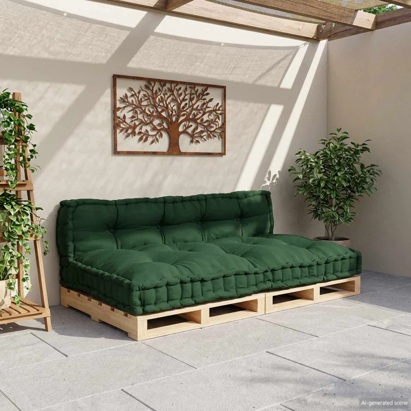 Šiuolaikinis sofos pagalvėlė 2 pcs Žalia 120 x 80 x 38 cm