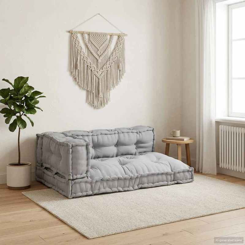 Šiuolaikinis sofos pagalvėlė 3 pcs Pilka 120 x 80 x 38 cm