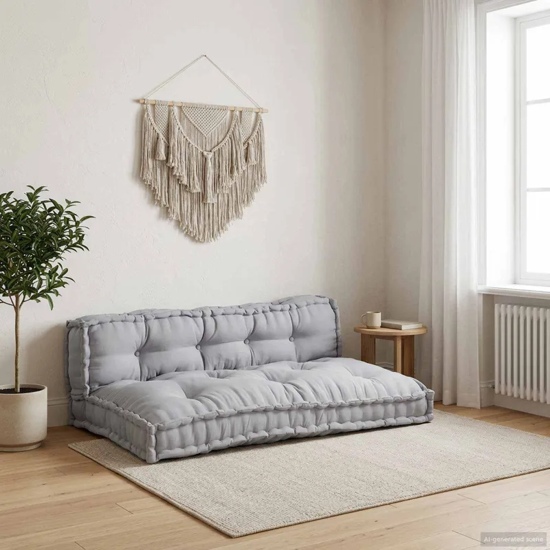 Šiuolaikinis sofos pagalvėlė 2 pcs Pilka 120 x 80 x 38 cm