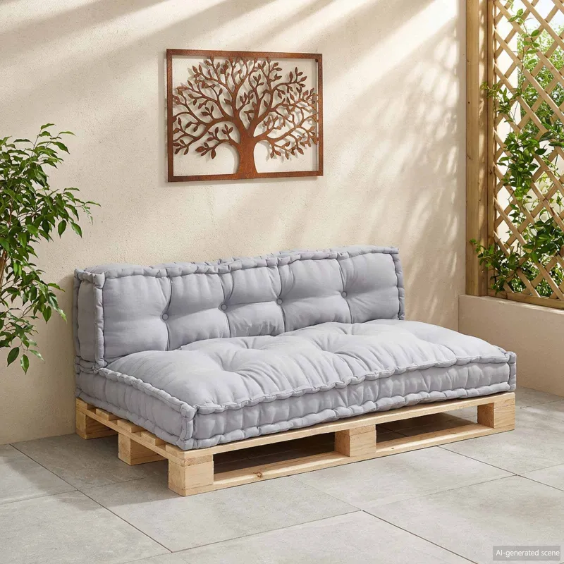 Šiuolaikinis sofos pagalvėlė 2 pcs Pilka 120 x 80 x 38 cm