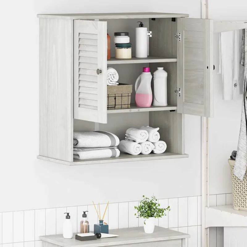 Vonios spintelė su lentyna VIGO Balta ir senovinė balta