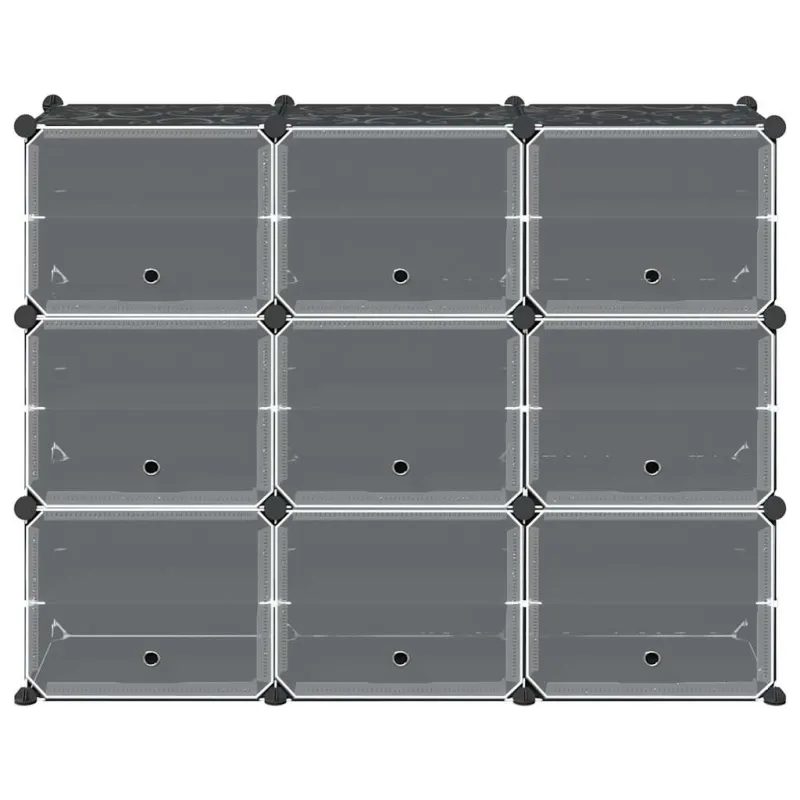 Storage Cube Organizer su 9 kubeliais ir durelėmis juodas PP