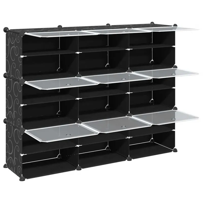 Storage Cube Organizer su 9 kubeliais ir durelėmis juodas PP