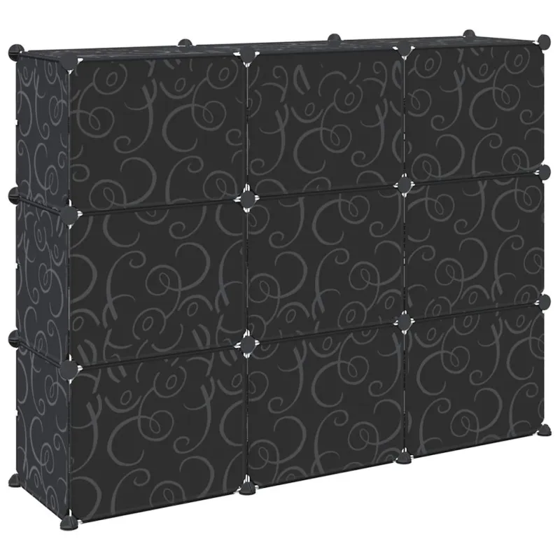 Storage Cube Organizer su 9 kubeliais ir durelėmis juodas PP