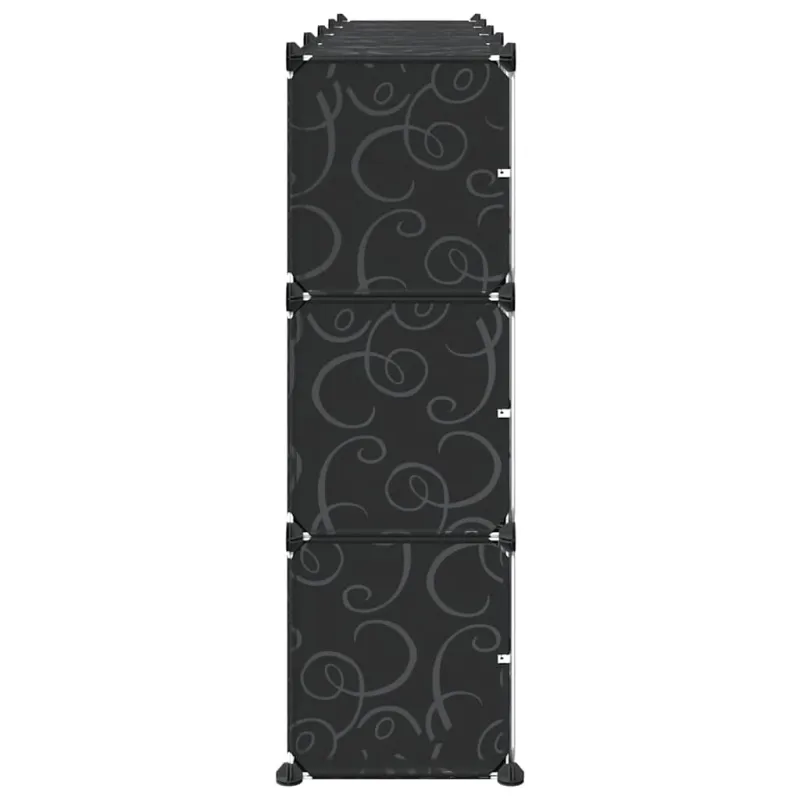 Storage Cube Organizer su 12 kubelių ir durelėmis Black PP