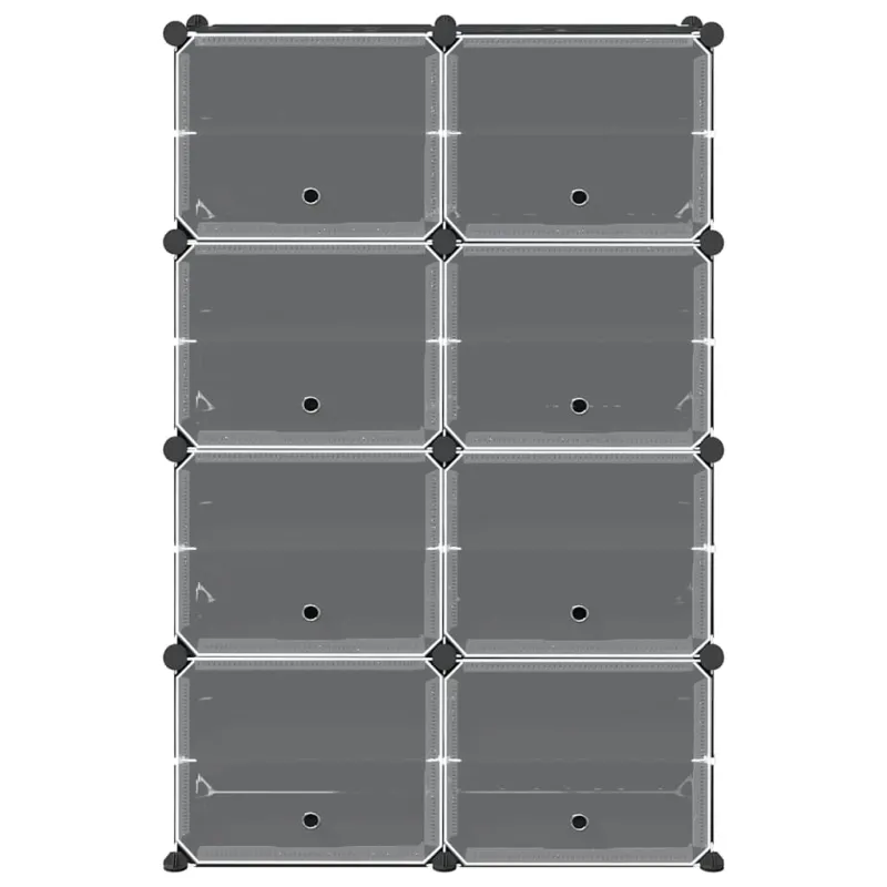 Storage Cube Organizer su 8 kubeliais ir durelėmis Black PP